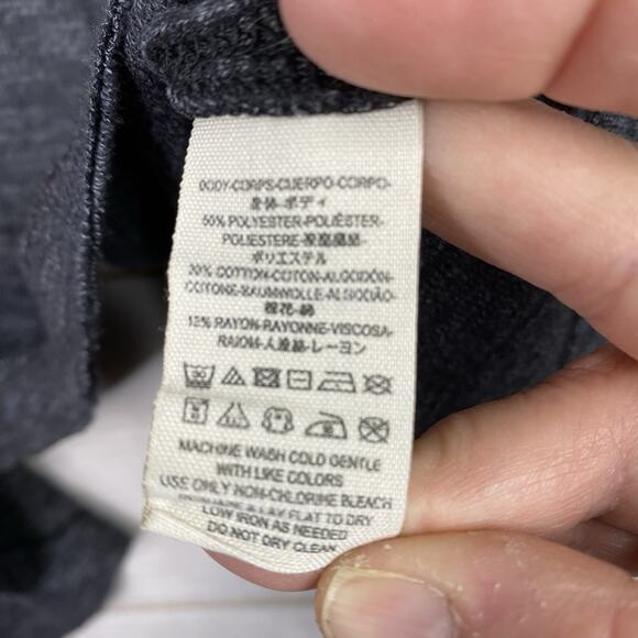 We The Free People Top Womens XS Dark Grey Split Back Turtleneck Knit Sweater - Picture 4 of 10